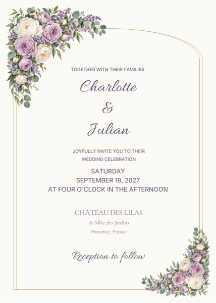 Lavender Château invitation artwork